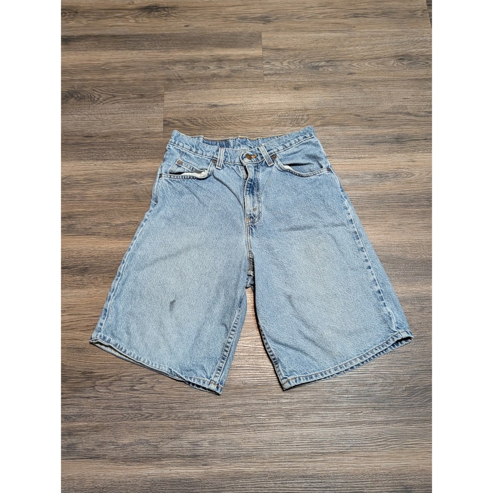 Levis 565 Student Wide Leg Jorts W28 Orange Tab Made in USA Light Wash Vintage